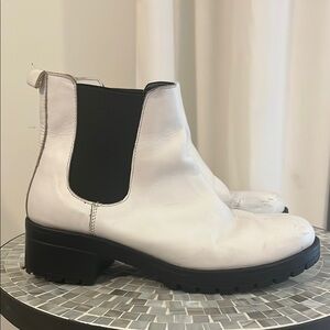 White Leather Ankle Boots